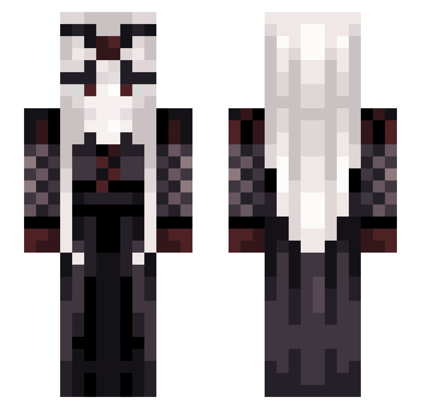 Zoocoe Minecraft skin, front and back view