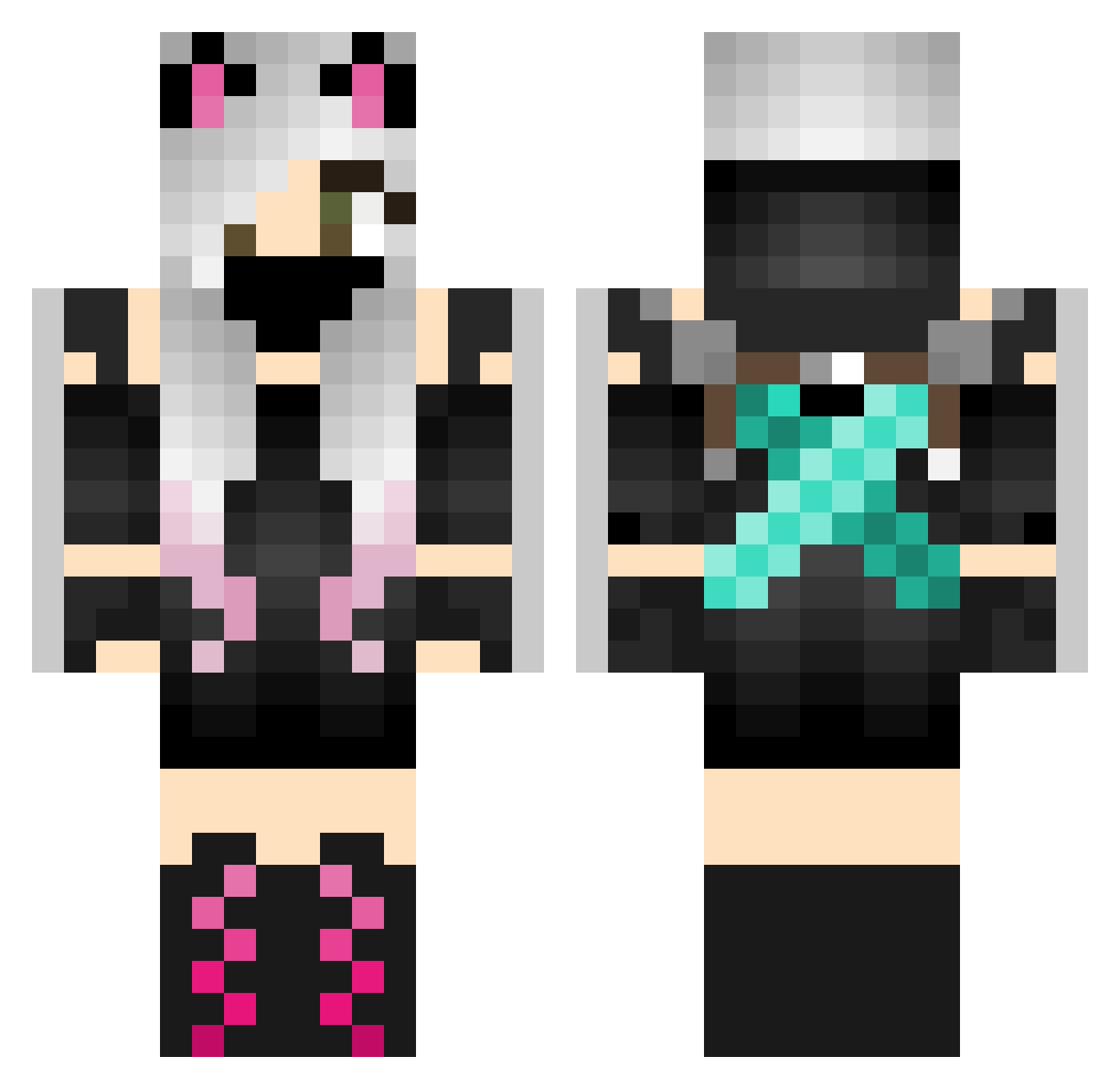 Cpt_R4v3n Minecraft skin, front and back view