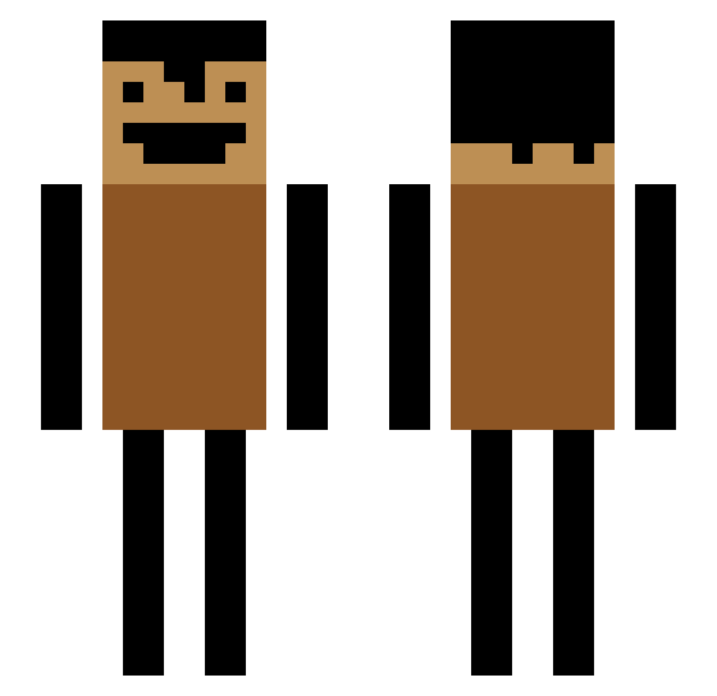 ElTriky Minecraft skin, front and back view
