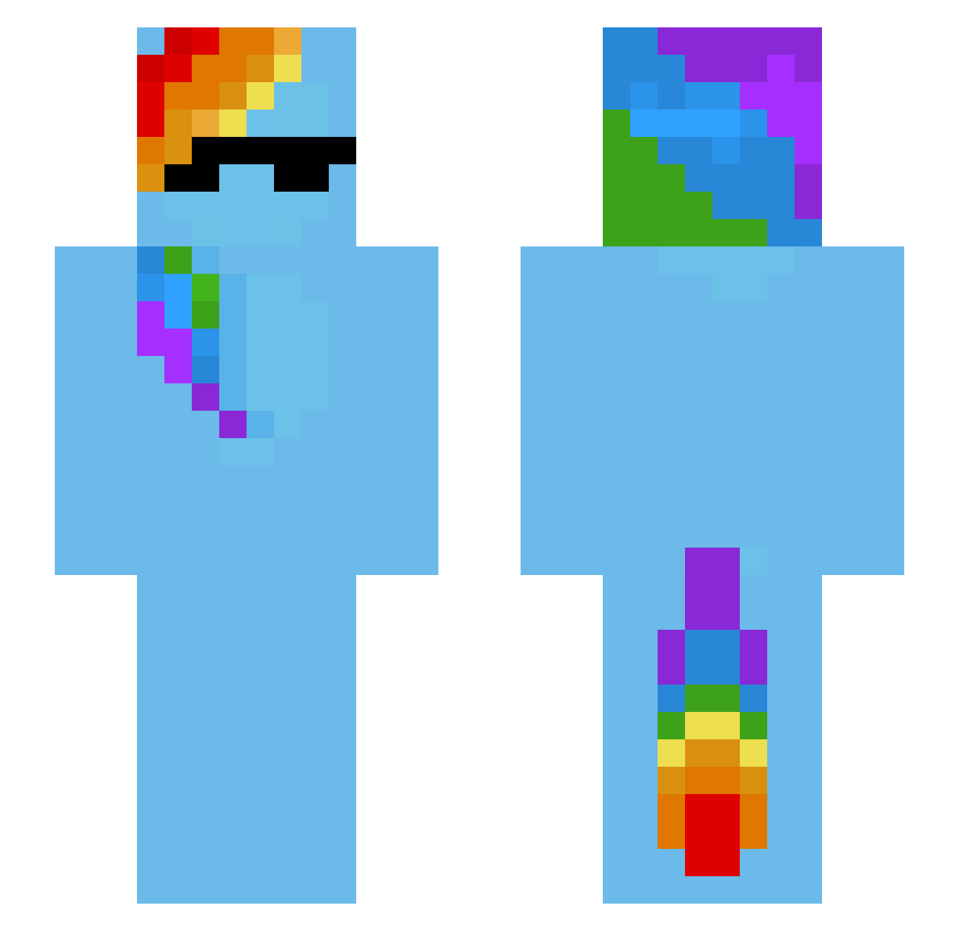Connor658dabest Minecraft skin, front and back view
