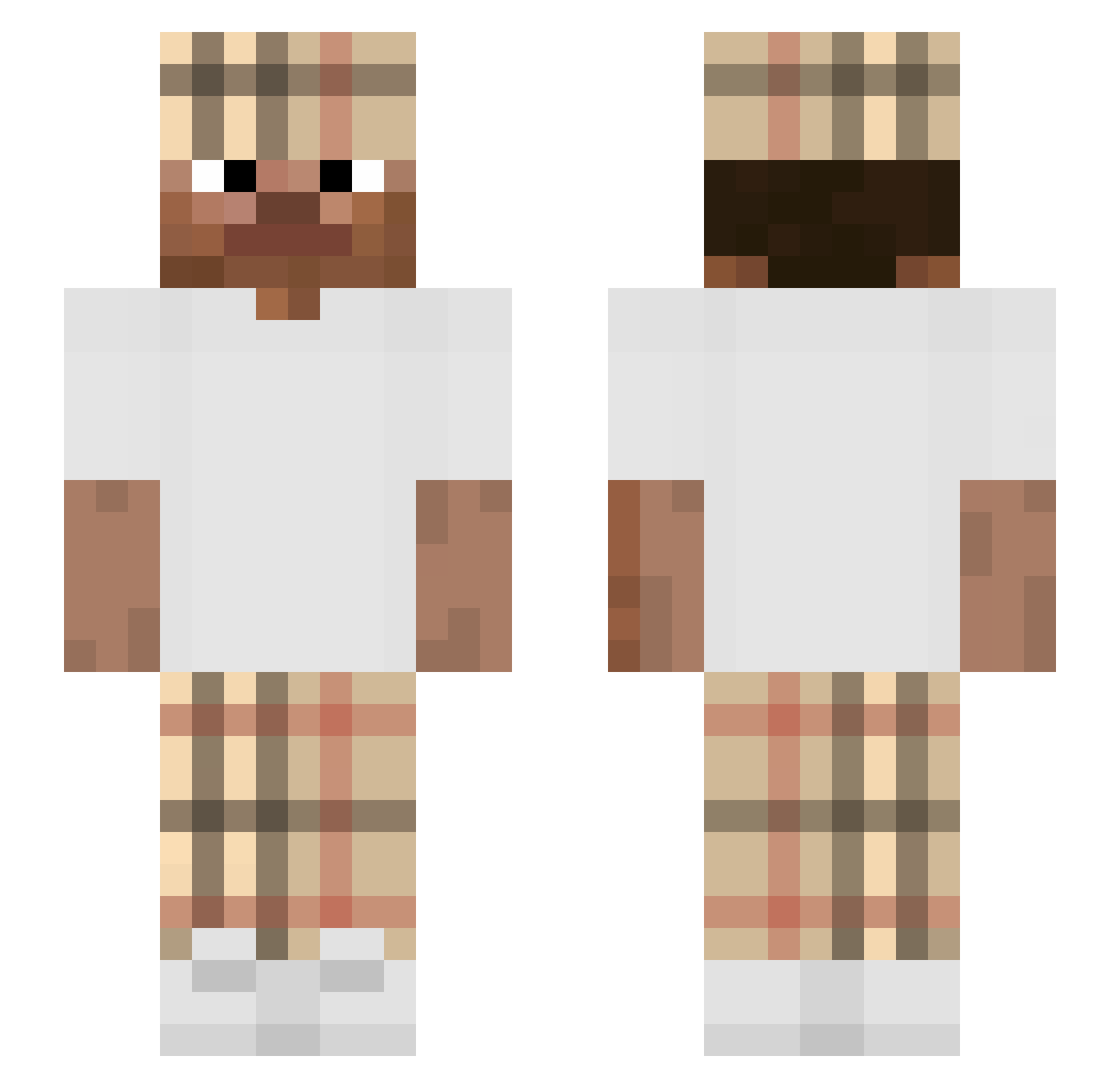 krDeniz Minecraft skin, front and back view