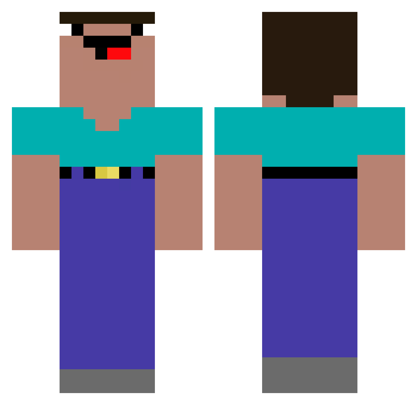 462k Minecraft skin, front and back view