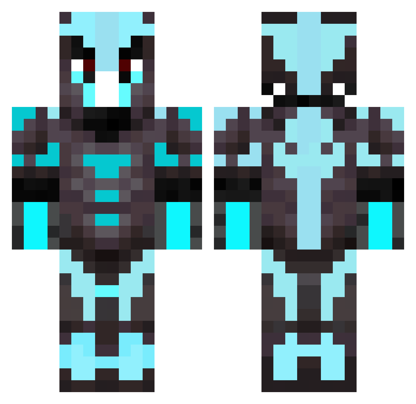 MrPirelli Minecraft skin, front and back view