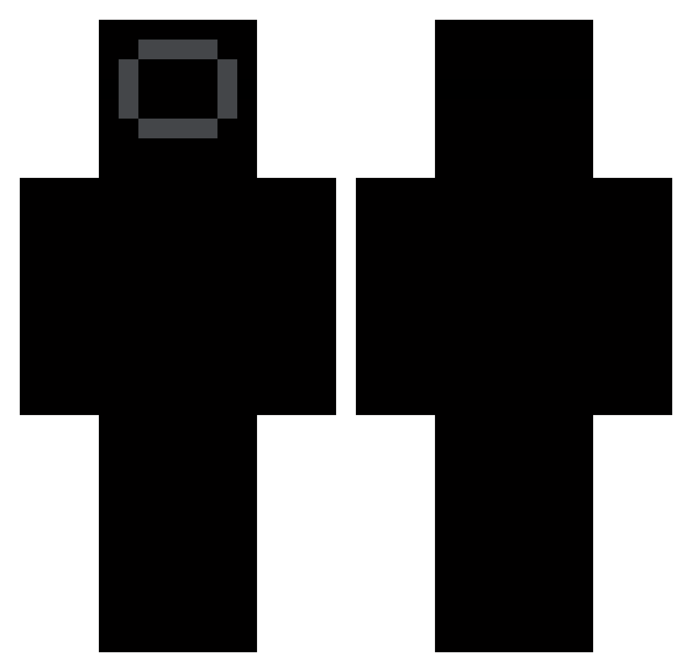 Nerved Minecraft skin, front and back view