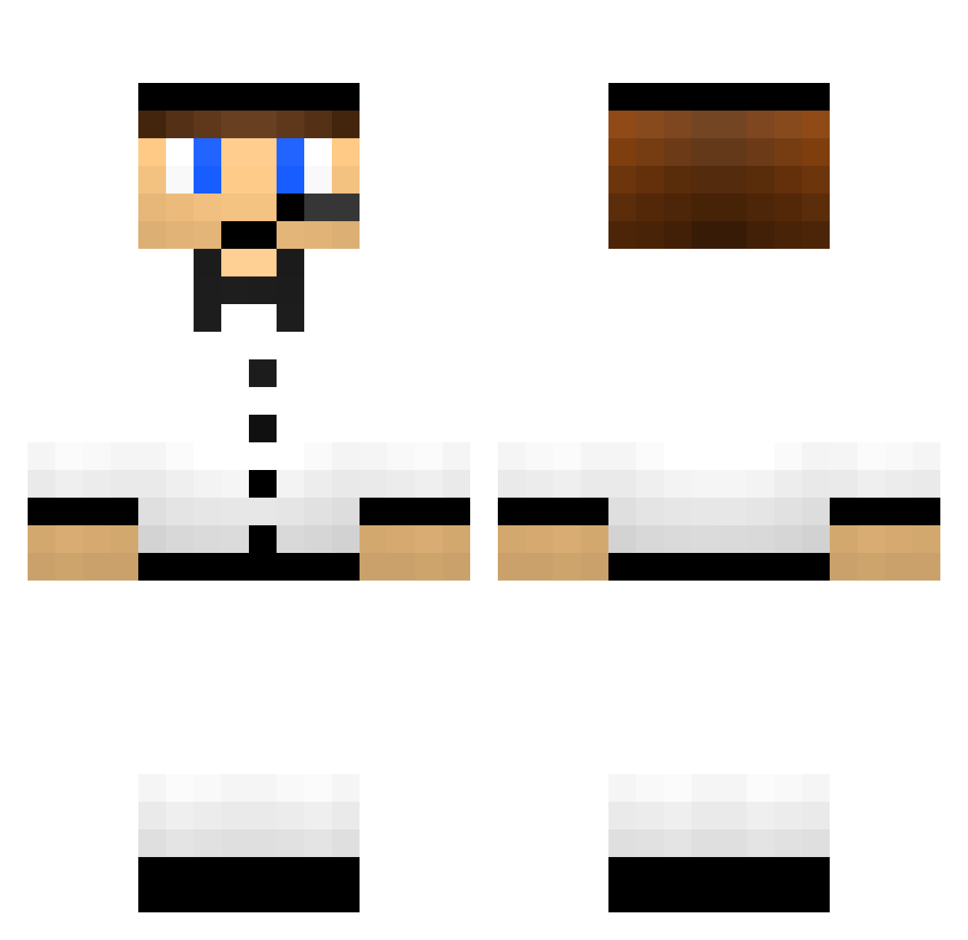 milkmen Minecraft skin, front and back view