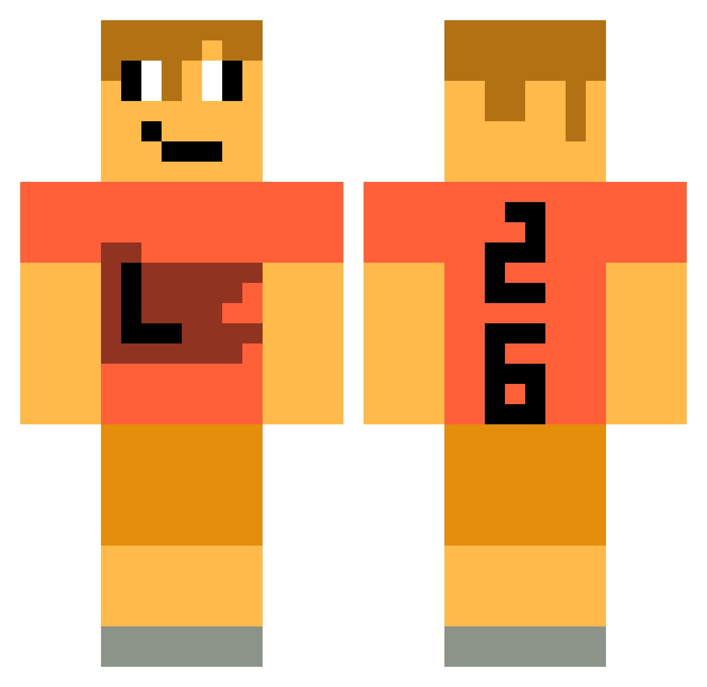 LayDerHS Minecraft skin, front and back view