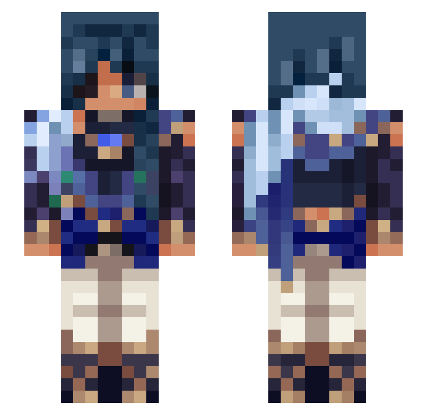 dainkae Minecraft skin, front and back view