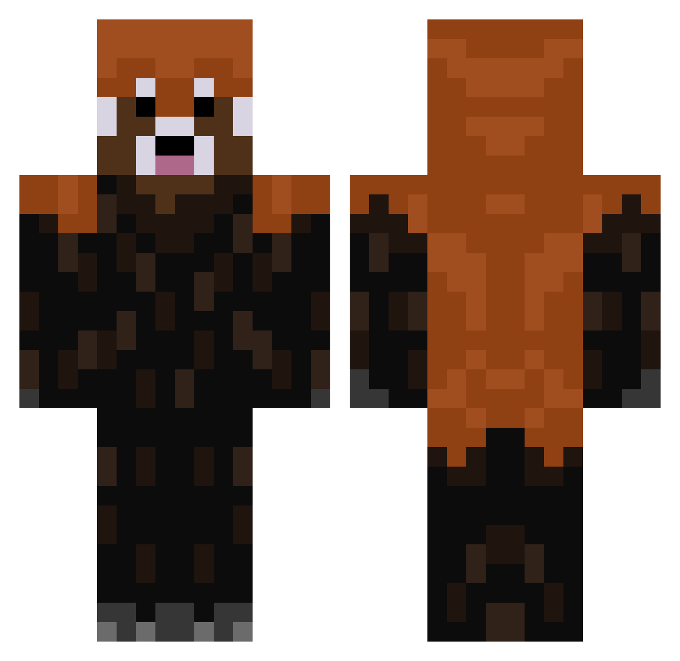 HydroHimself Minecraft skin, front and back view