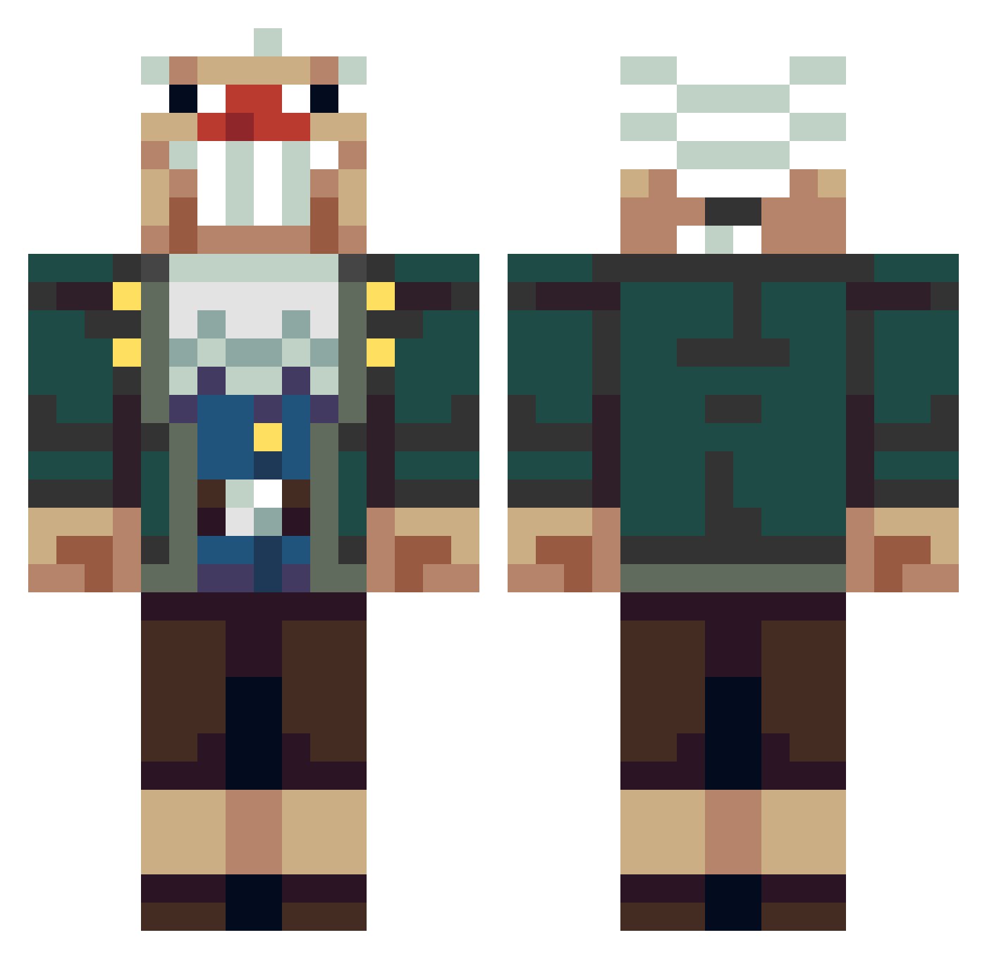 dolormin Minecraft skin, front and back view