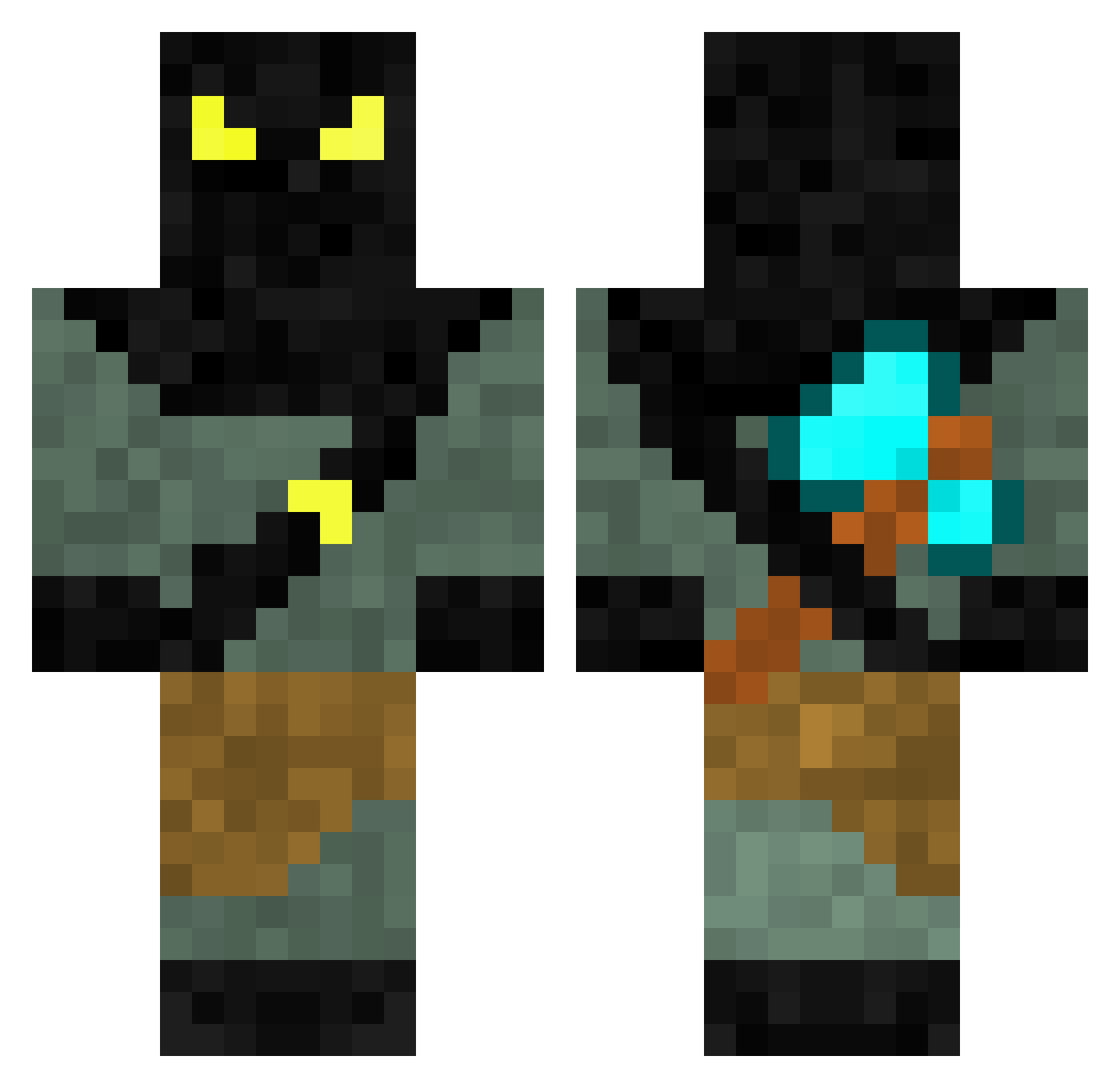 CustomTwin Minecraft skin, front and back view