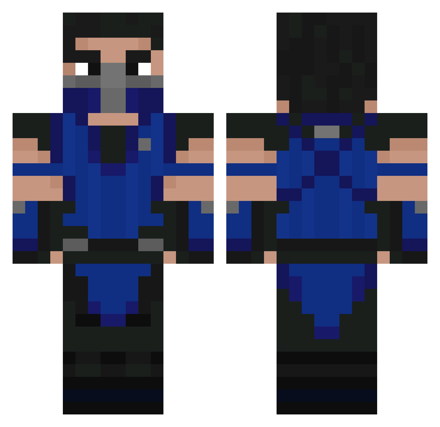 MatesMember Minecraft skin, front and back view