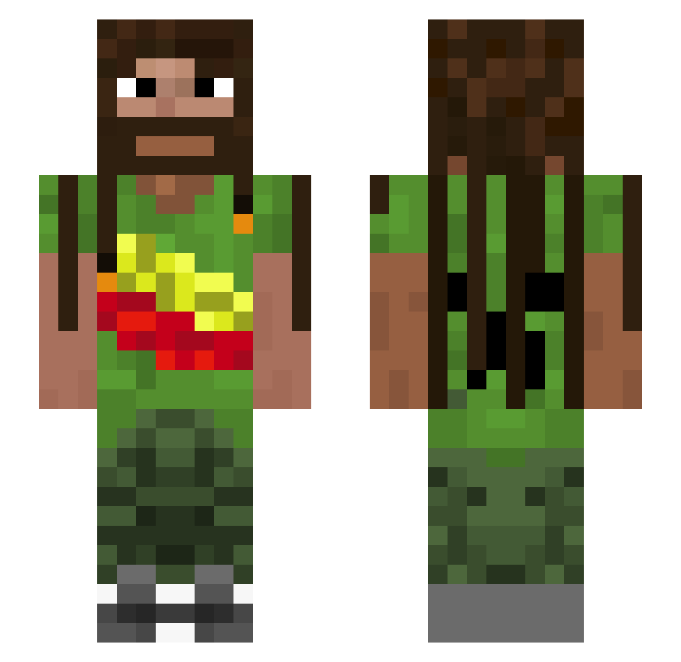 IAS16 Minecraft skin, front and back view