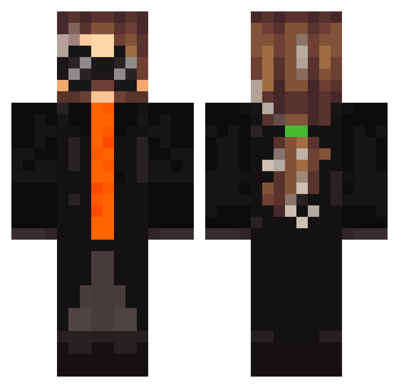 ColdRust Minecraft skin, front and back view