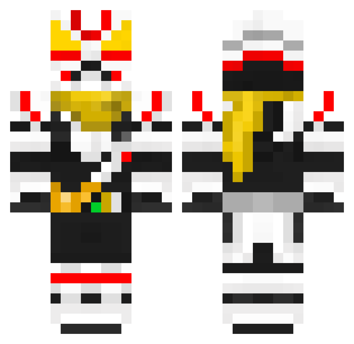 TruePolaris Minecraft skin, front and back view