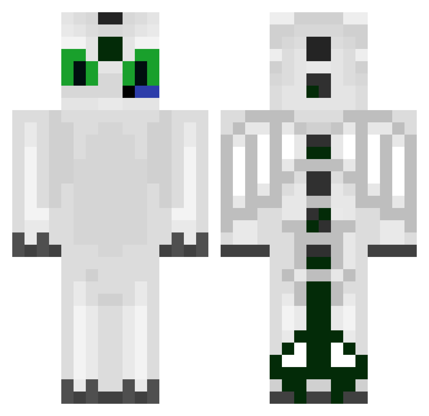 BurgerBoiHarley Minecraft skin, front and back view