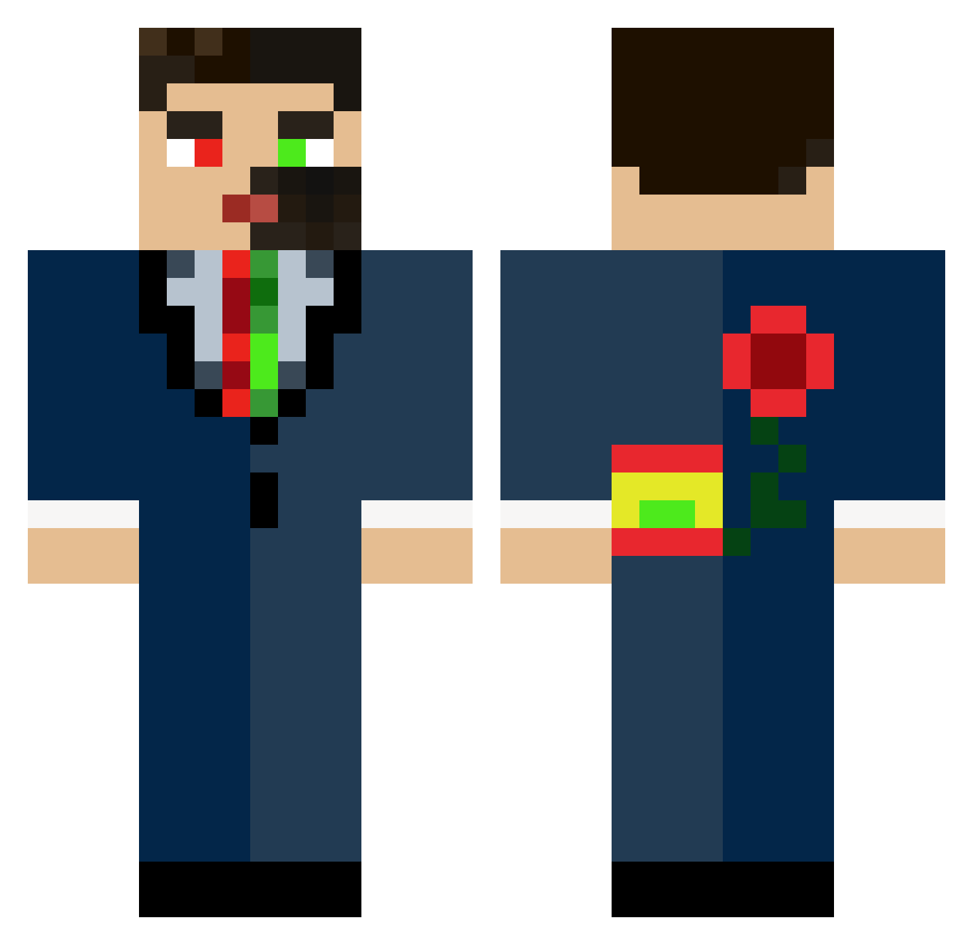 YourKingBB Minecraft skin, front and back view