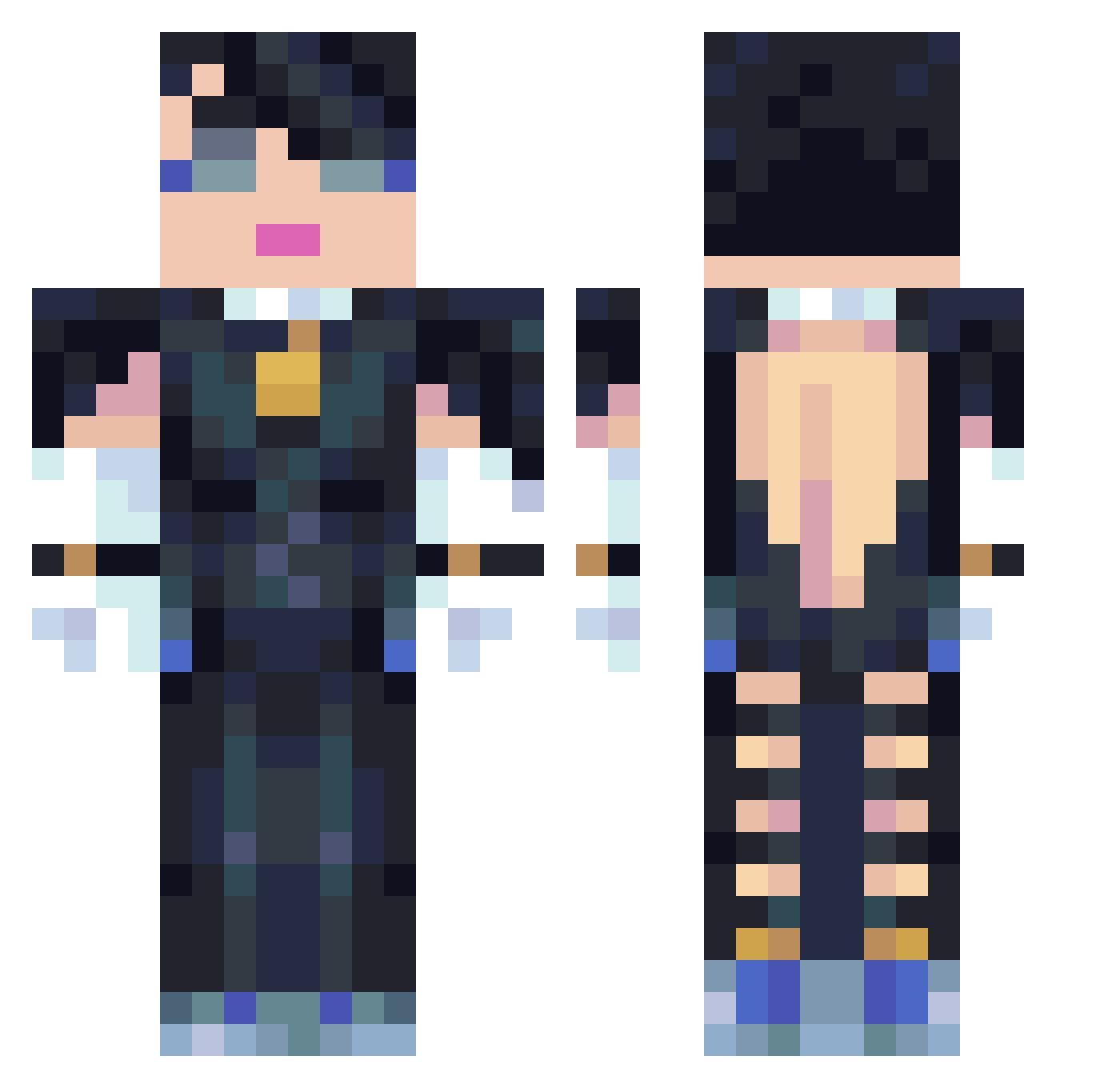 92_Hrs Minecraft skin, front and back view