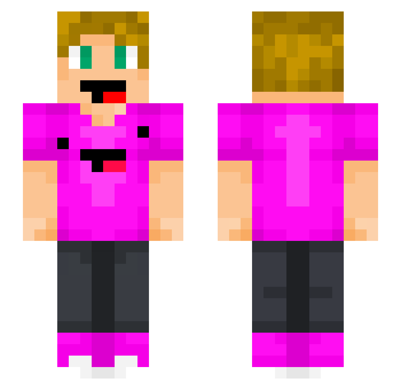 Leeways Minecraft skin, front and back view