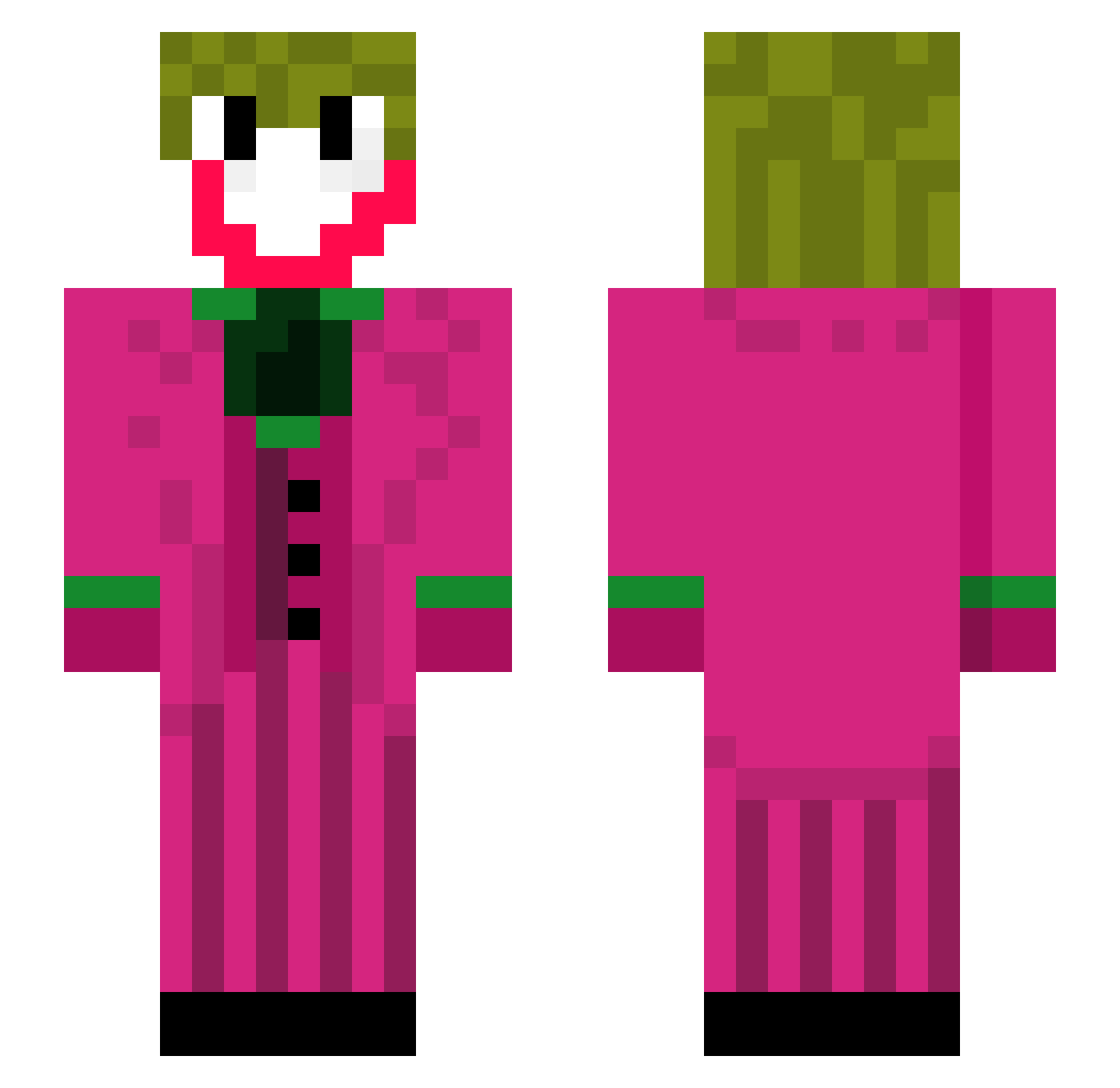 spiderpunkk Minecraft skin, front and back view