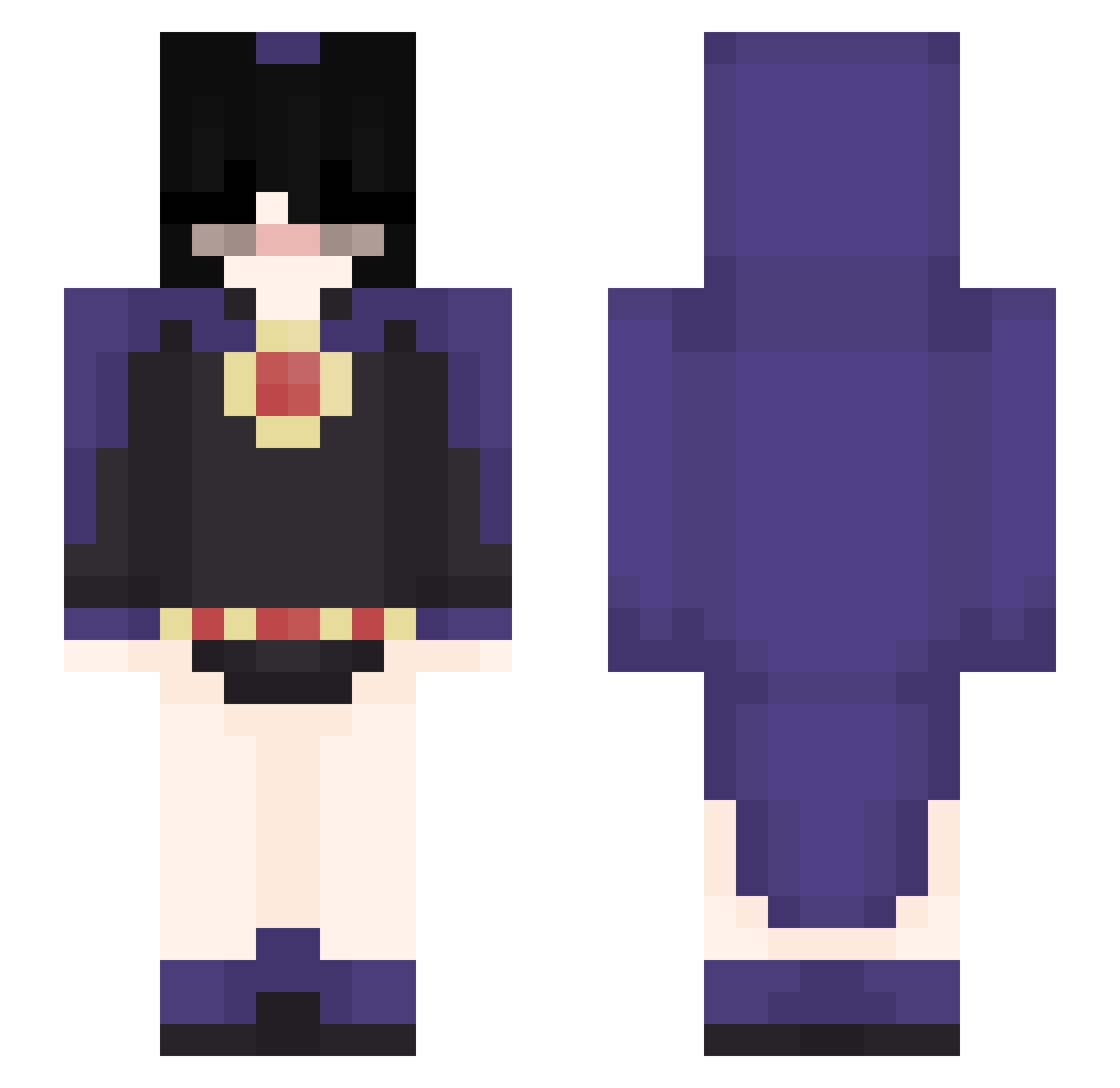 Soumynona Minecraft skin, front and back view