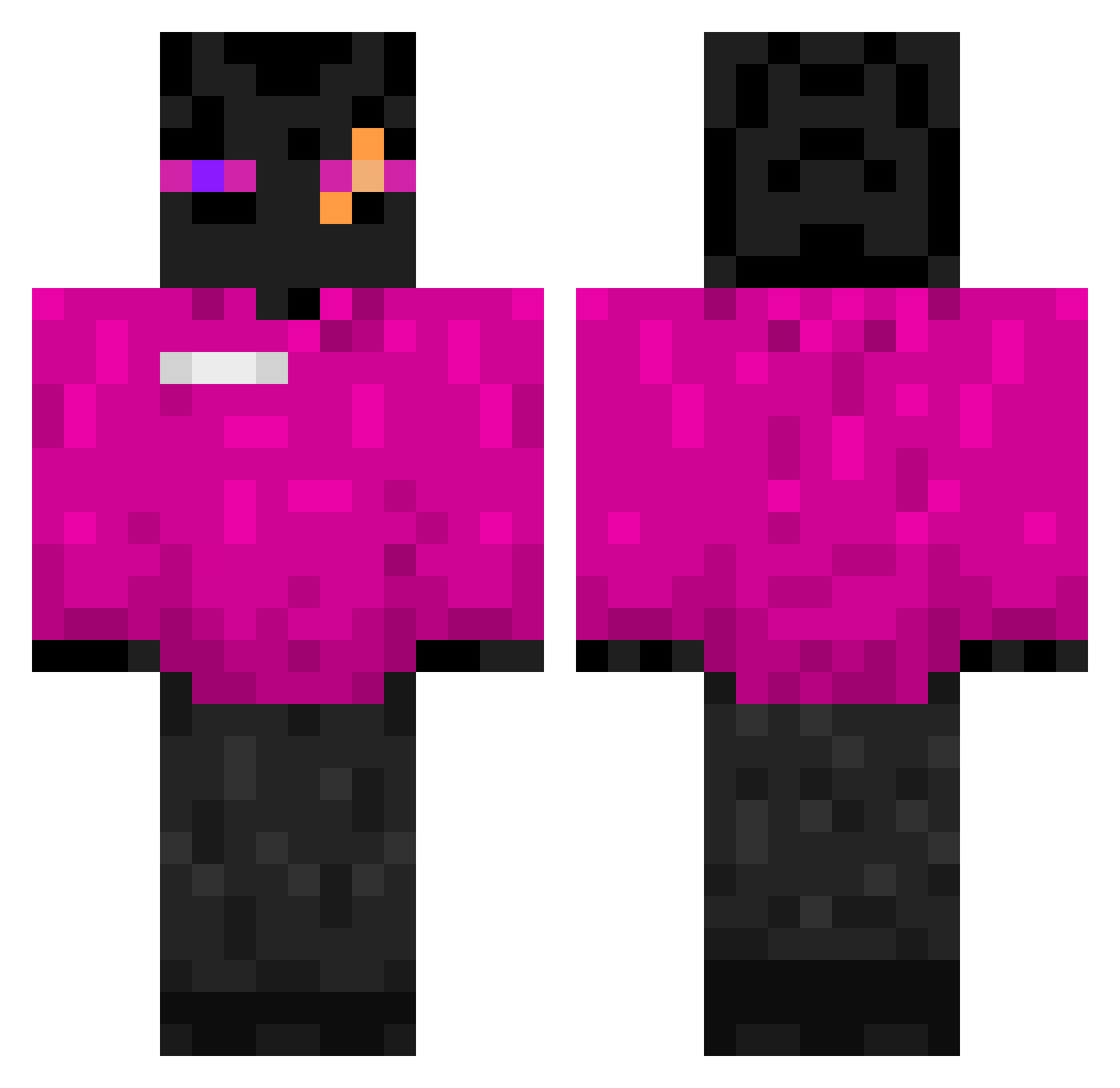 Jonathanske Minecraft skin, front and back view