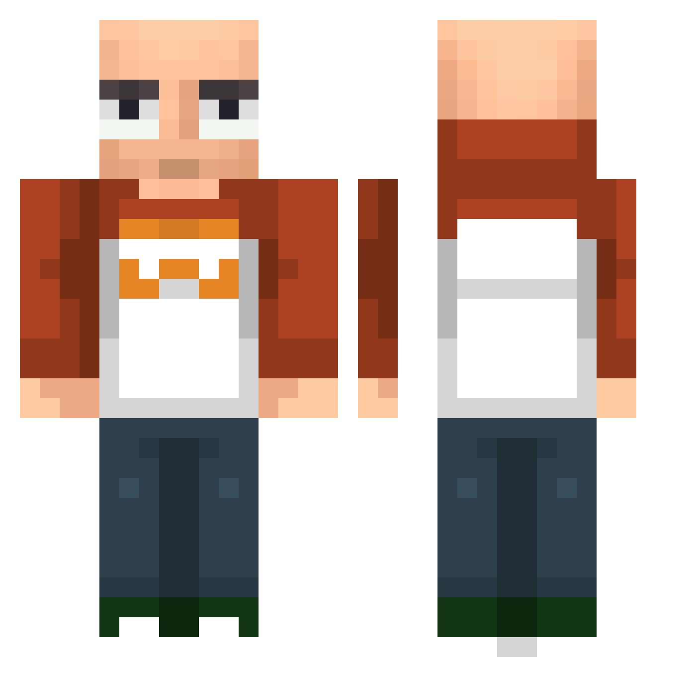 Le_S34 Minecraft skin, front and back view