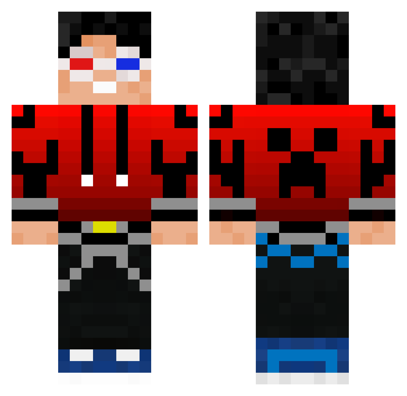 DaperditionZ Minecraft skin, front and back view