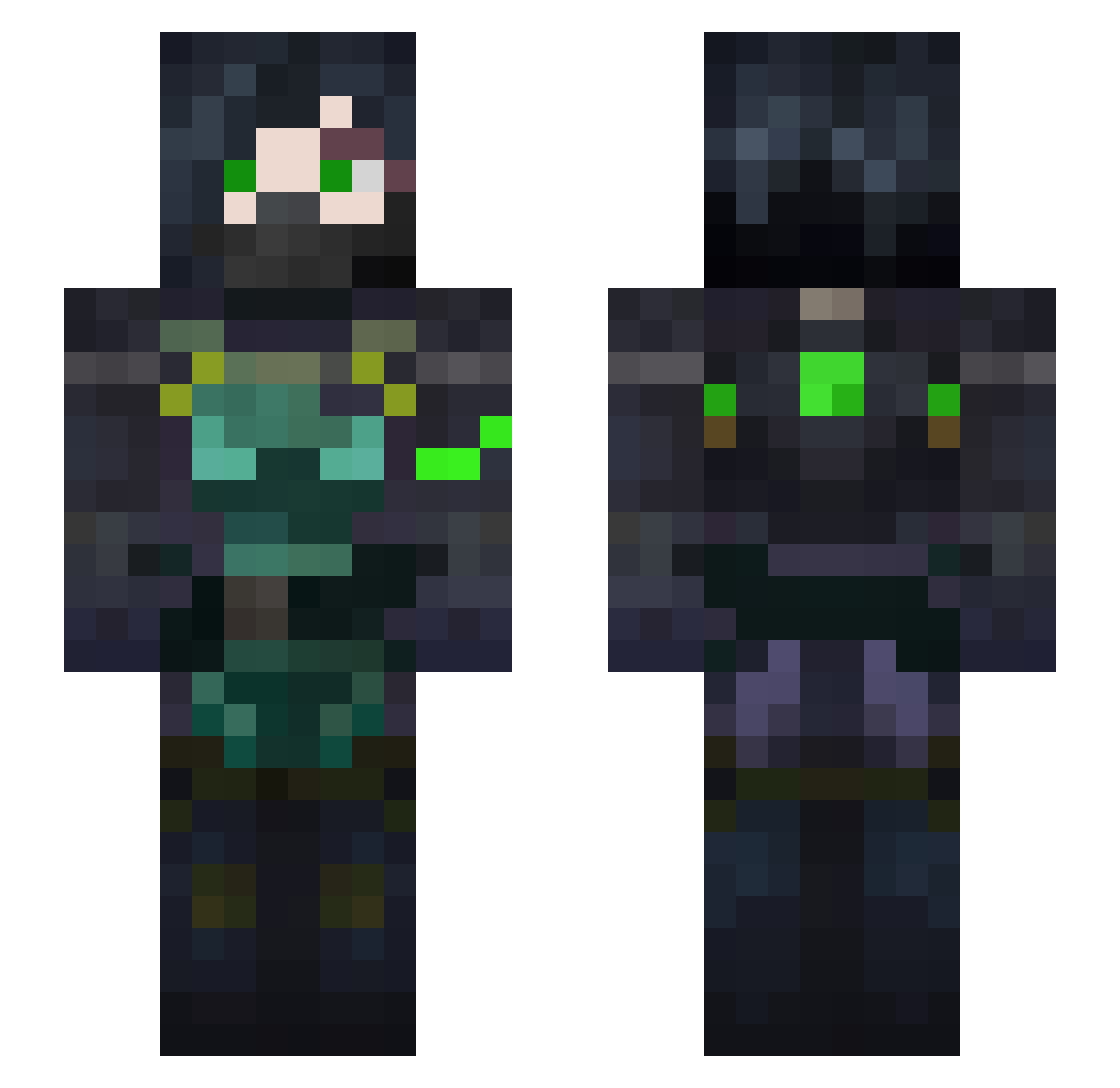 RexariaTheFirst Minecraft skin, front and back view