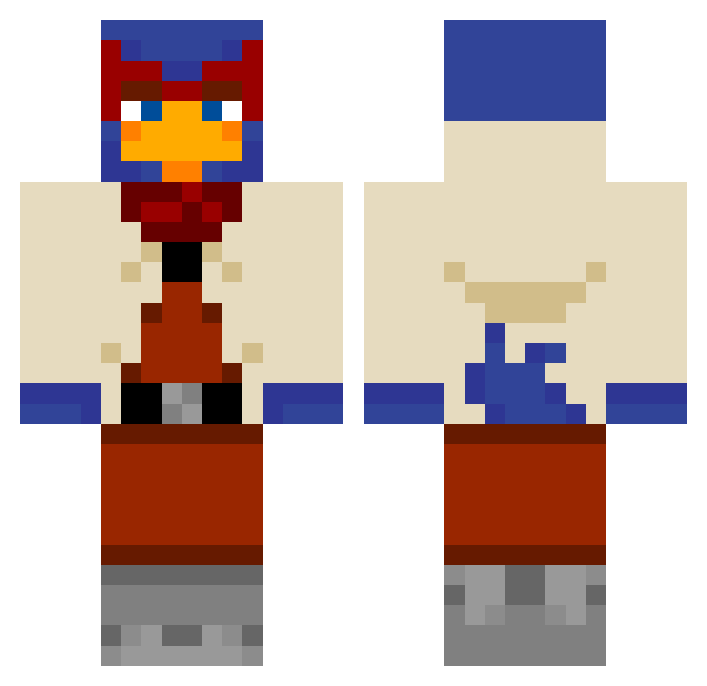 Jacobski03 Minecraft skin, front and back view