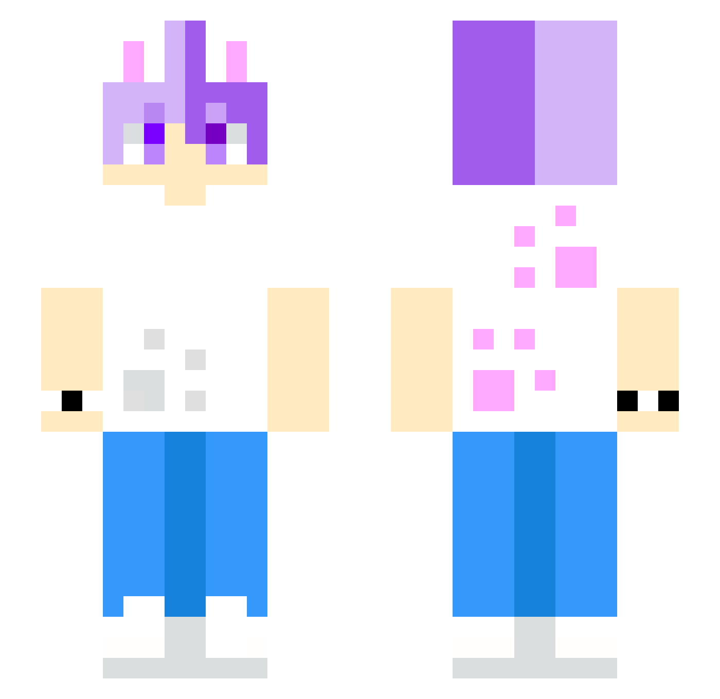 TimeYears Minecraft skin, front and back view
