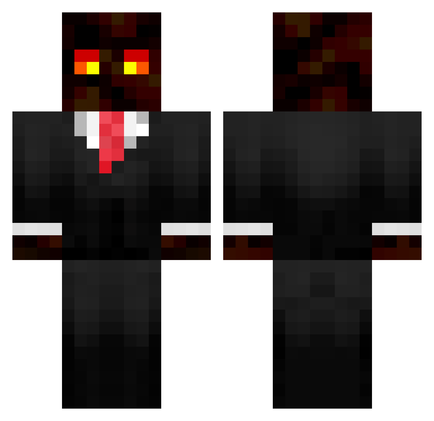 TYZRY Minecraft skin, front and back view