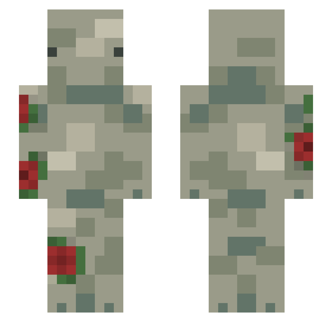 Mithrilheld Minecraft skin, front and back view