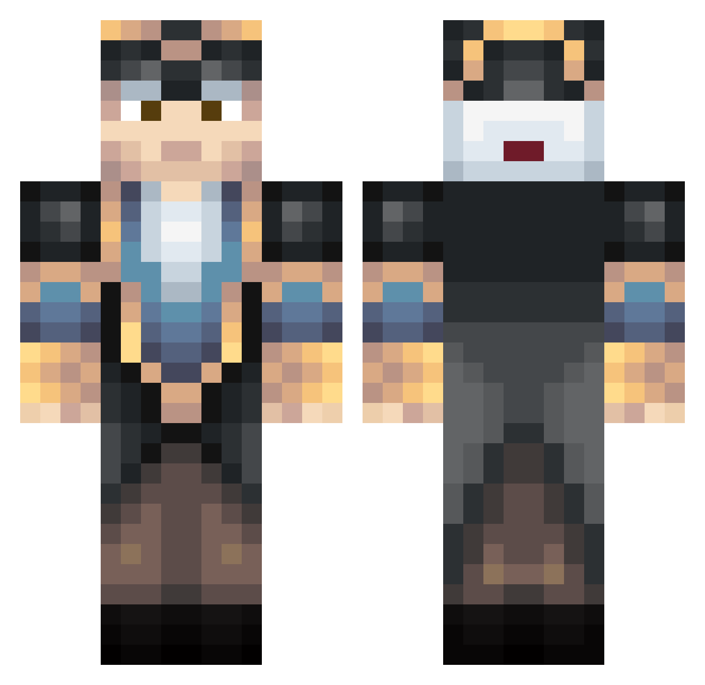 Ability345 Minecraft skin, front and back view