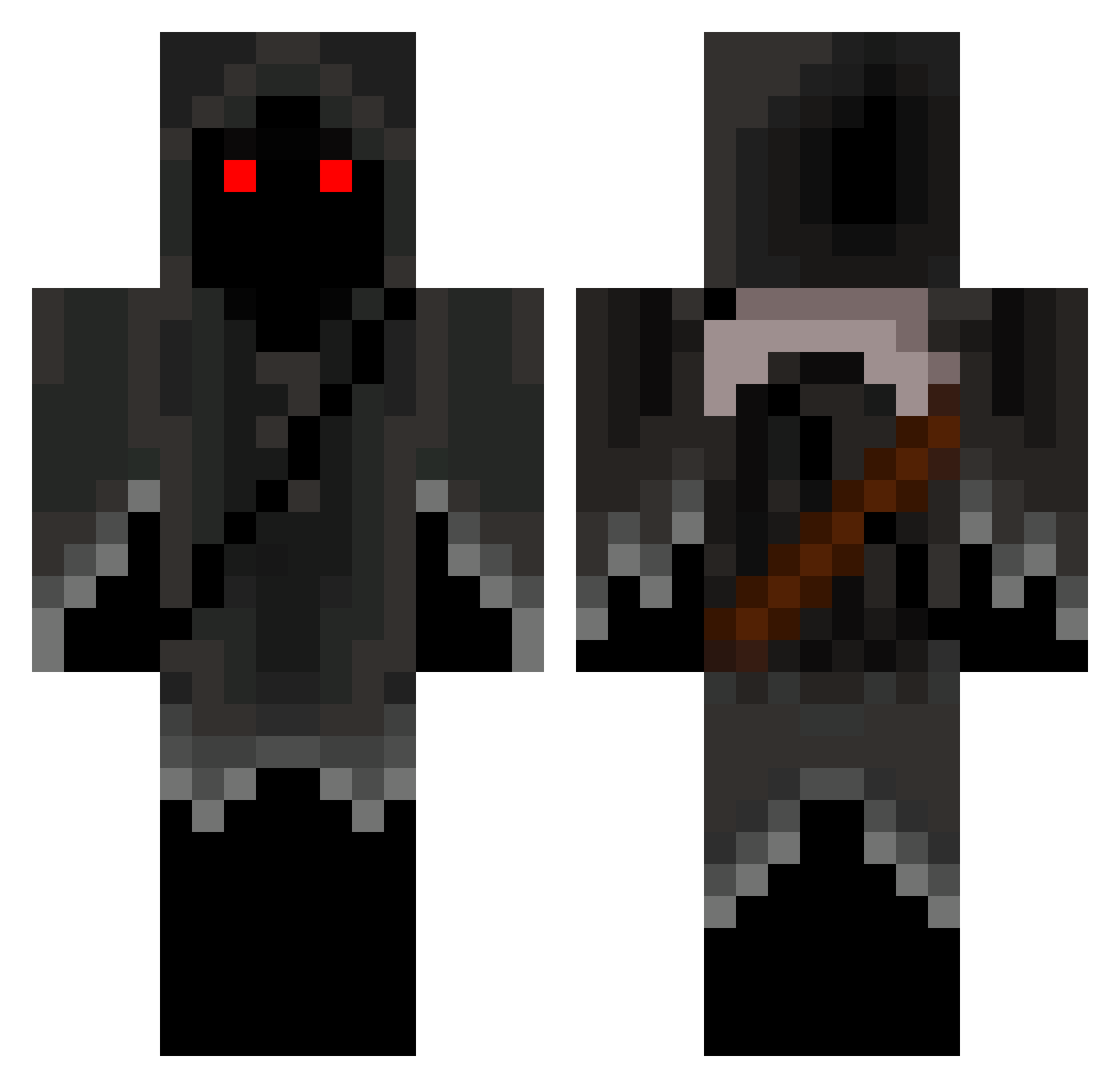WeJoke Minecraft skin, front and back view
