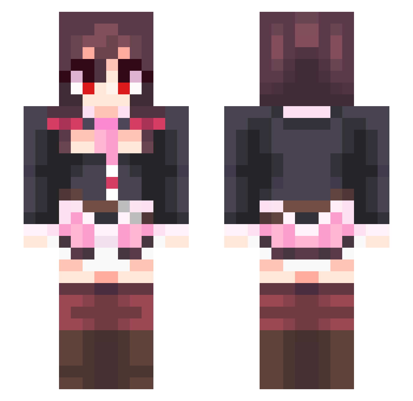 uzimaga Minecraft skin, front and back view