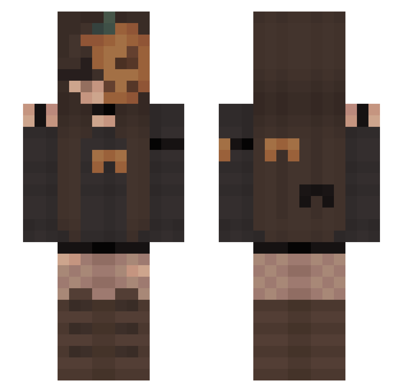 Celestrix Minecraft skin, front and back view