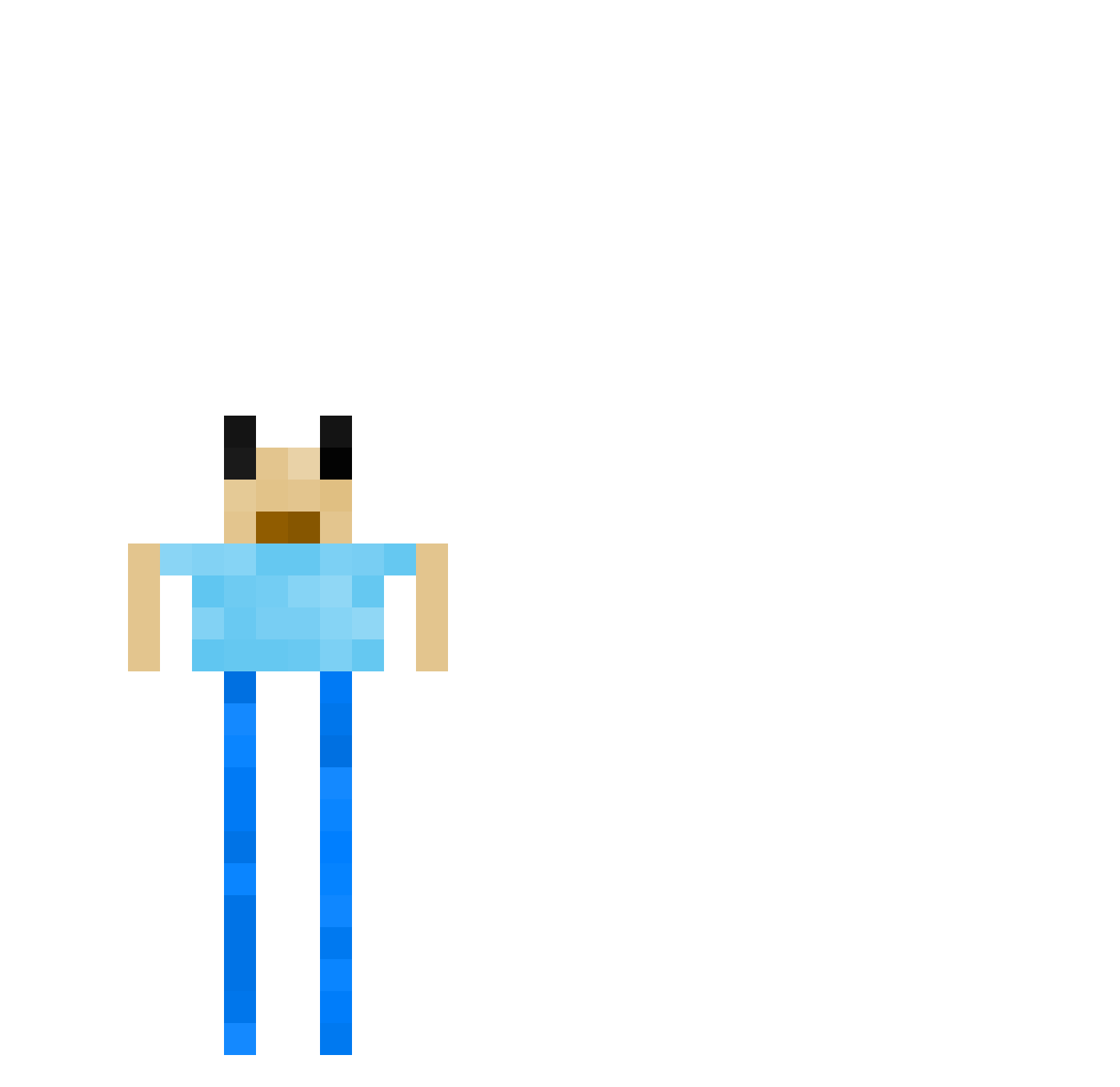 Itacks Minecraft skin, front and back view