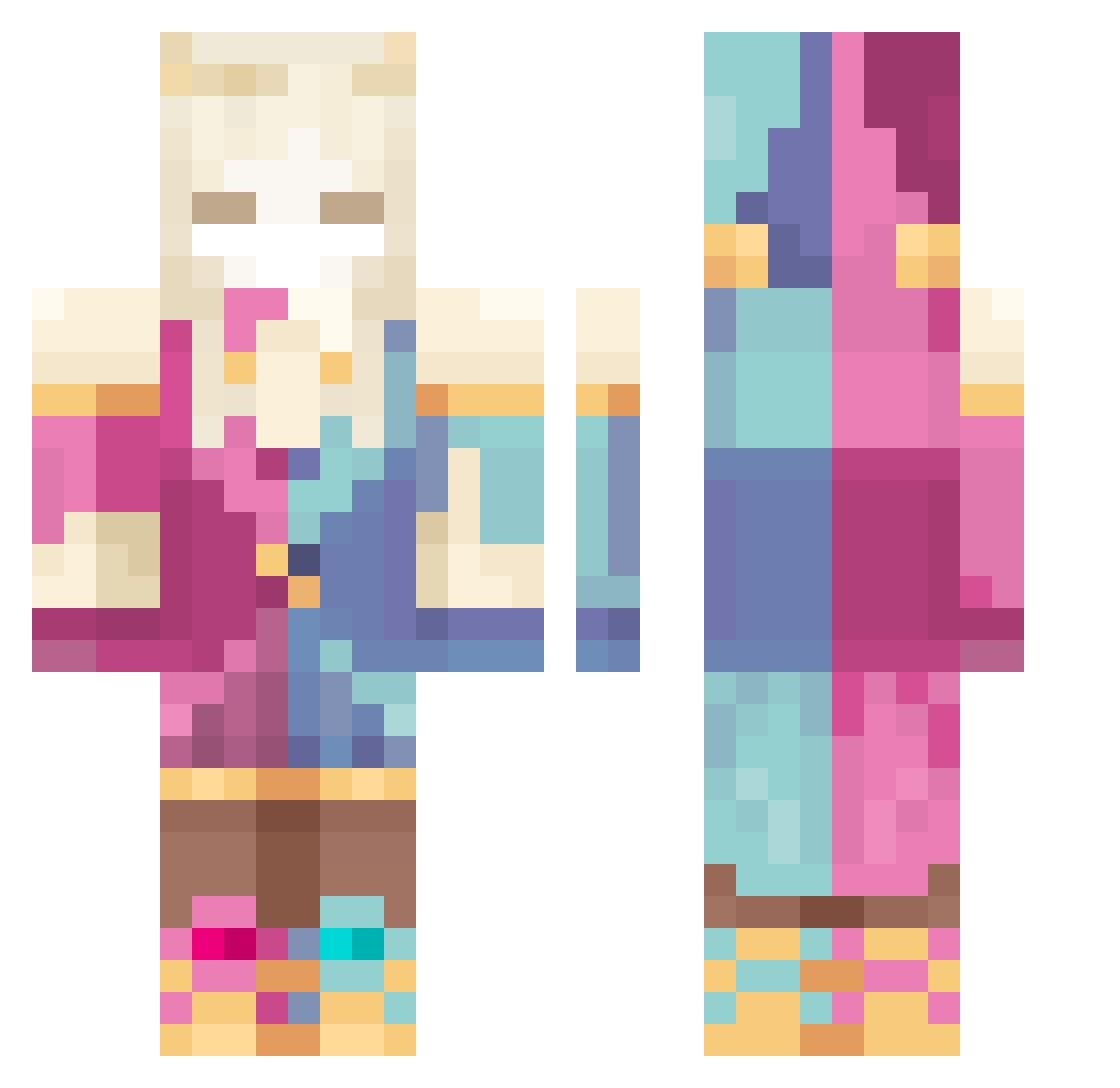 tomanatma Minecraft skin, front and back view