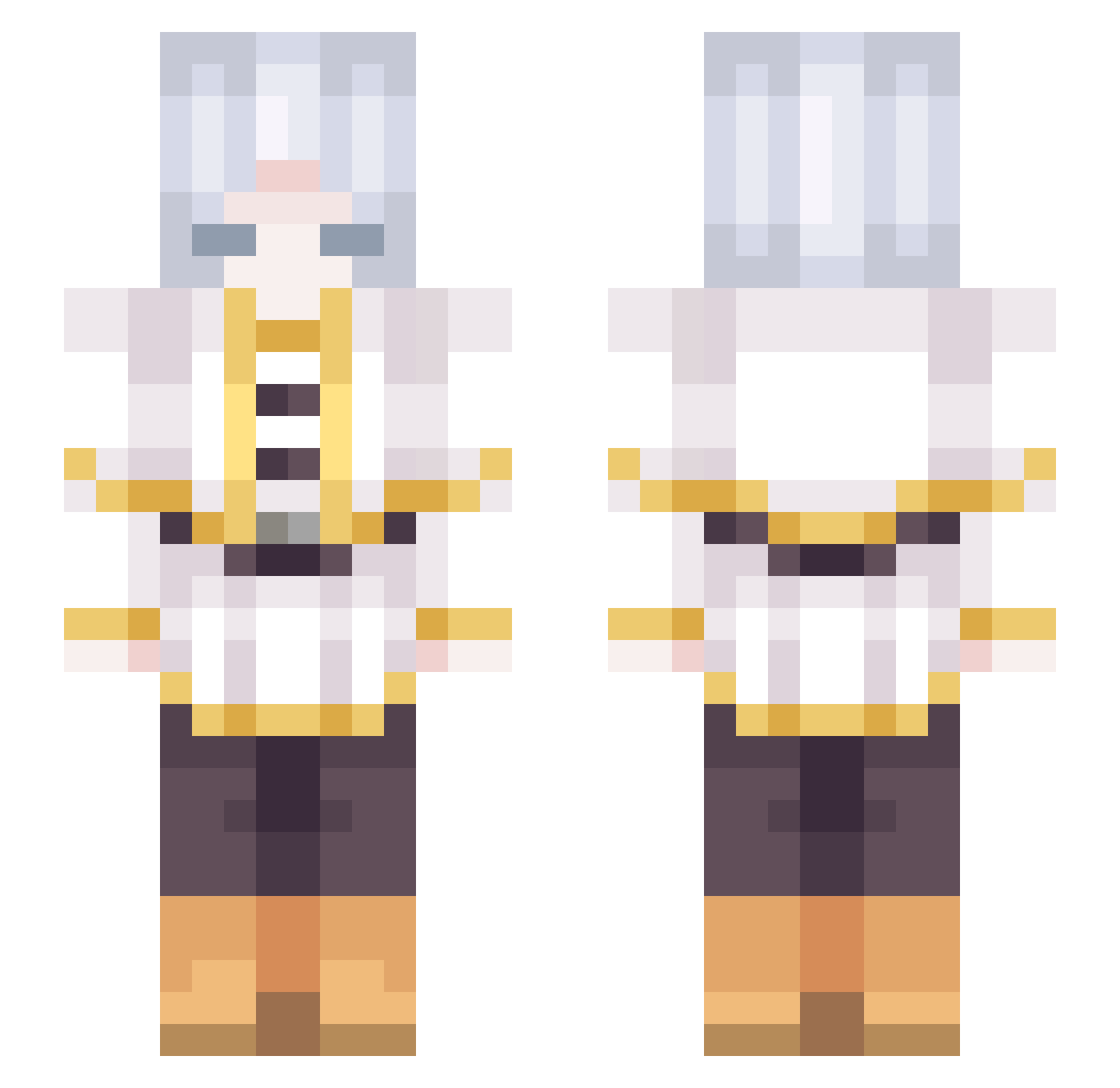 Kitaezya Minecraft skin, front and back view