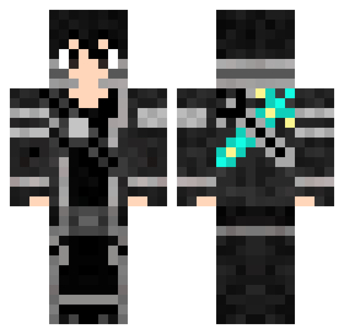 amictus Minecraft skin, front and back view
