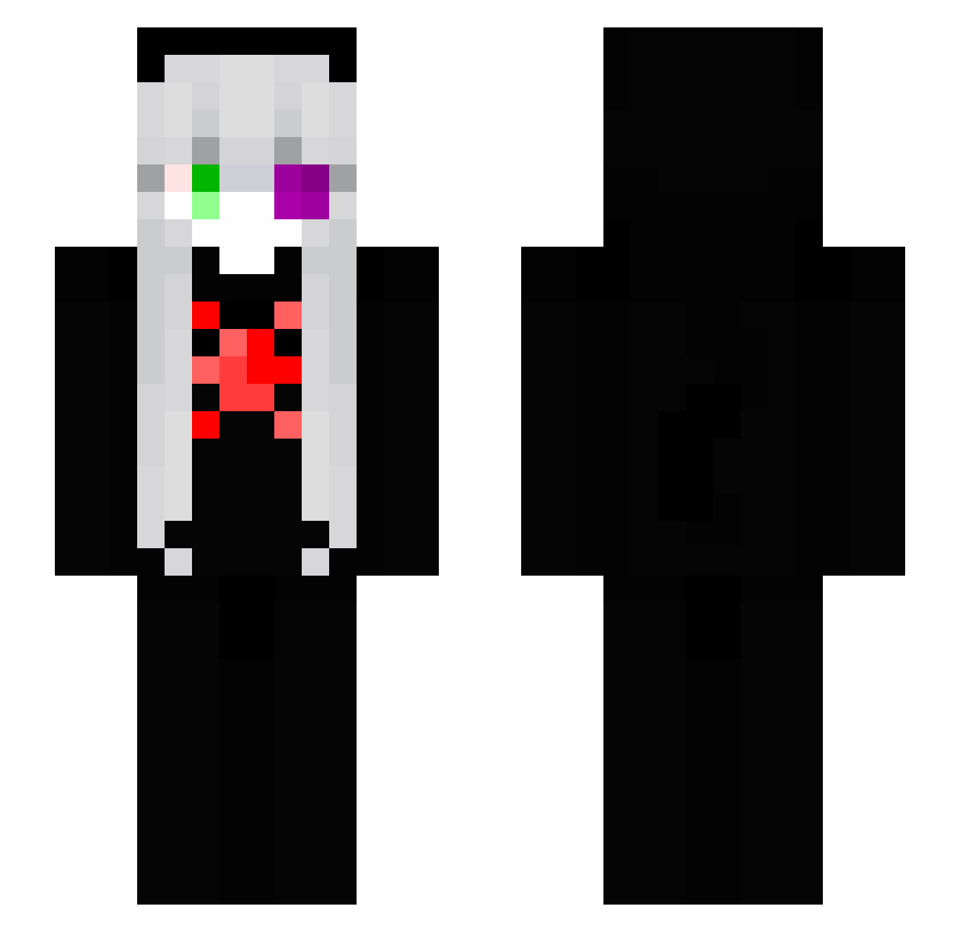 BINSHEN Minecraft skin, front and back view