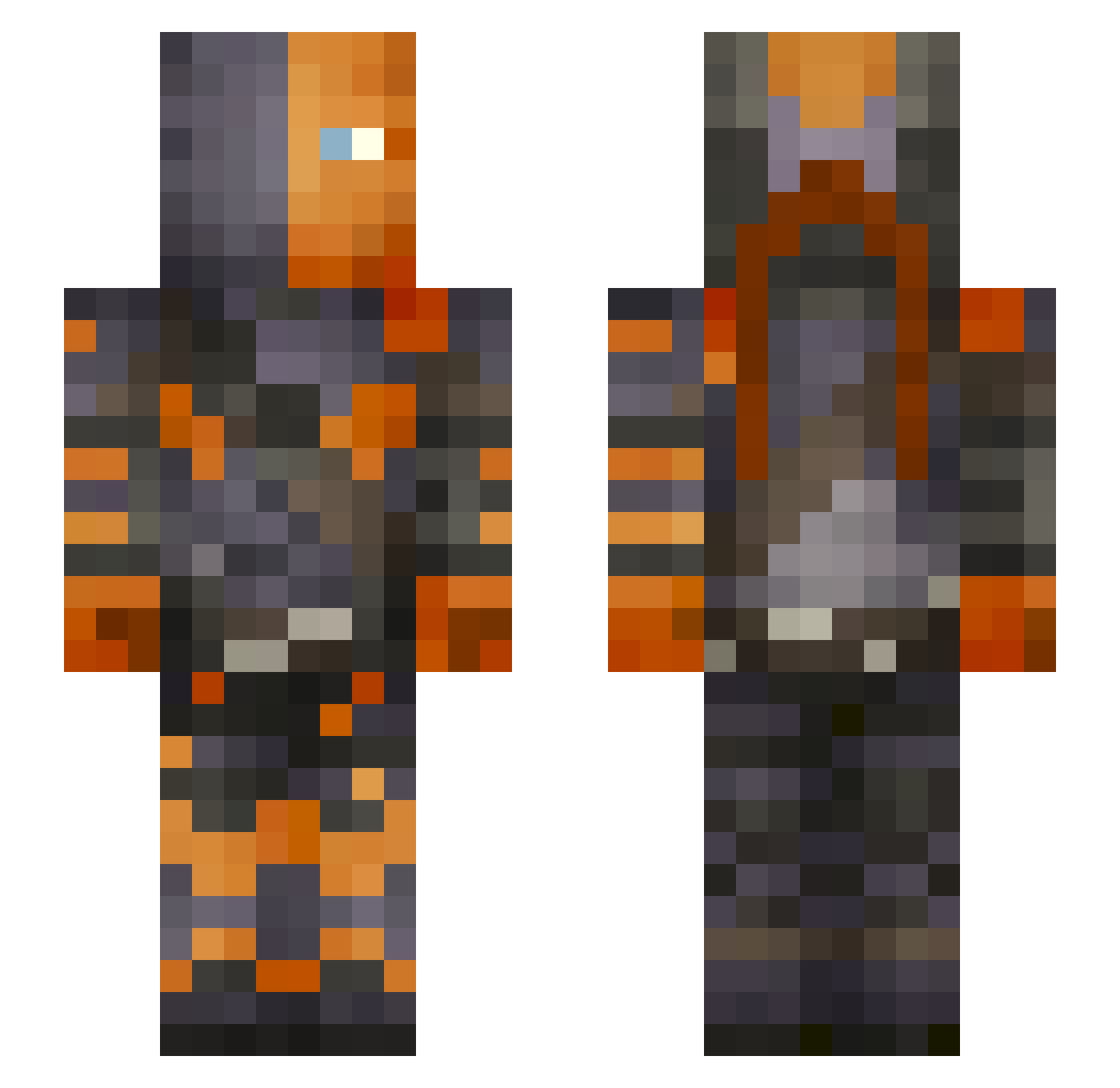 DAOnlyMoose Minecraft skin, front and back view