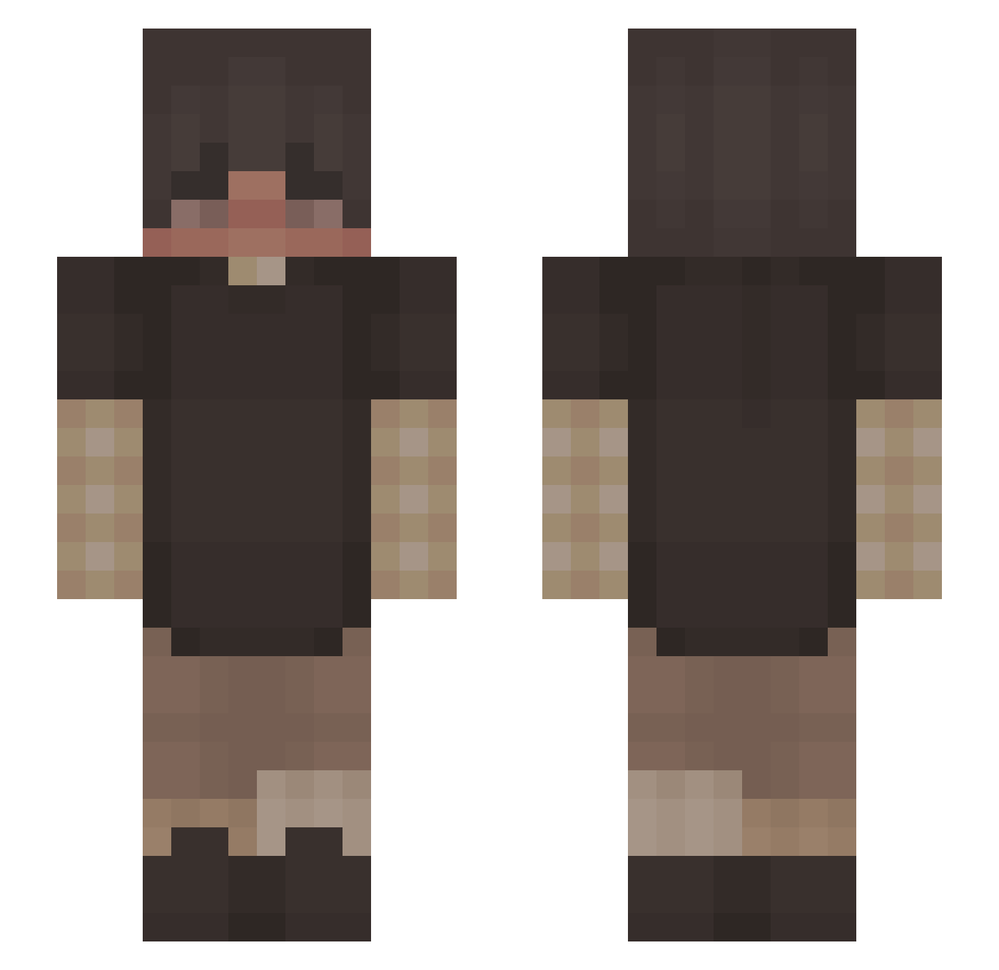 sweeeeny Minecraft skin, front and back view