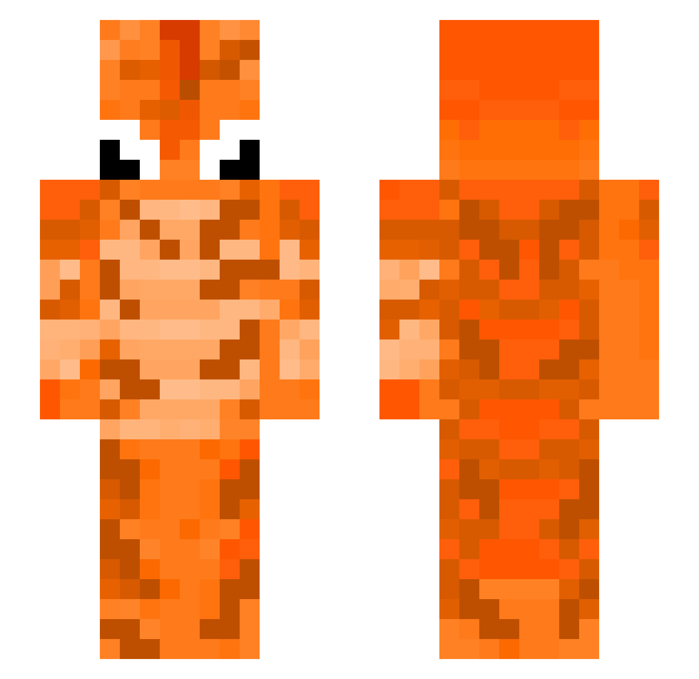 Axolotllel Minecraft skin, front and back view