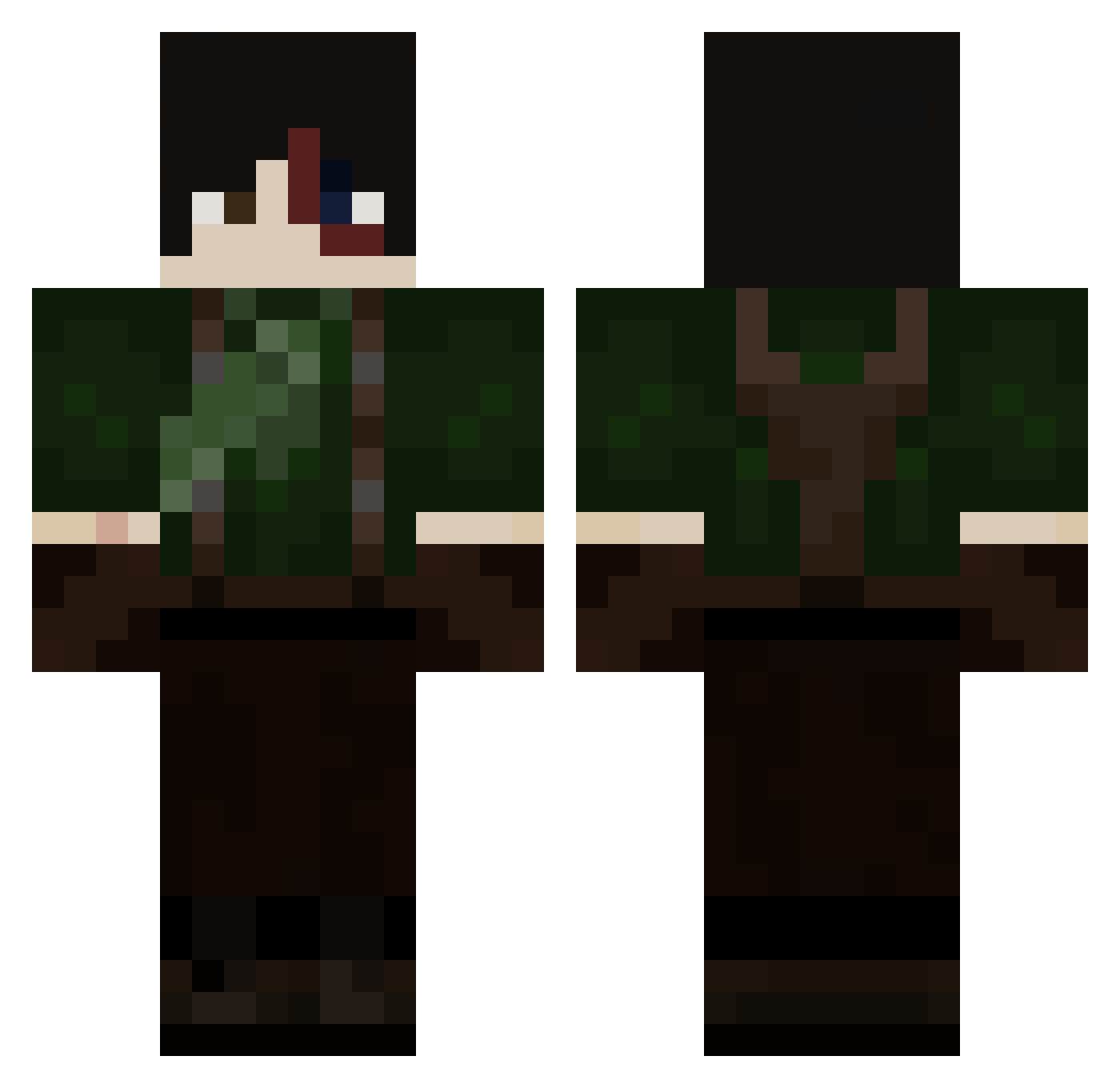 LobsterHierarchy Minecraft skin, front and back view