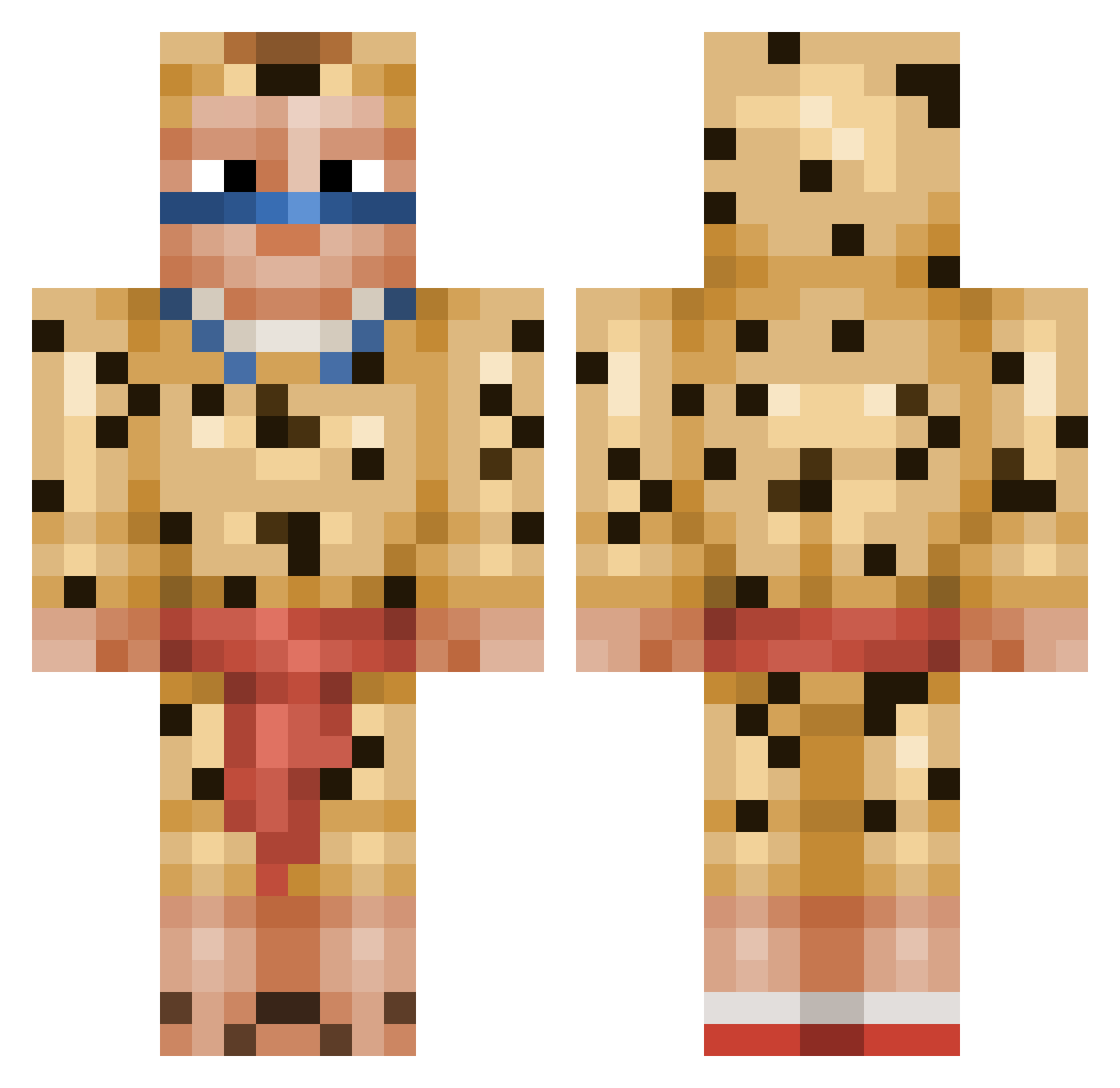 BeetDrop Minecraft skin, front and back view