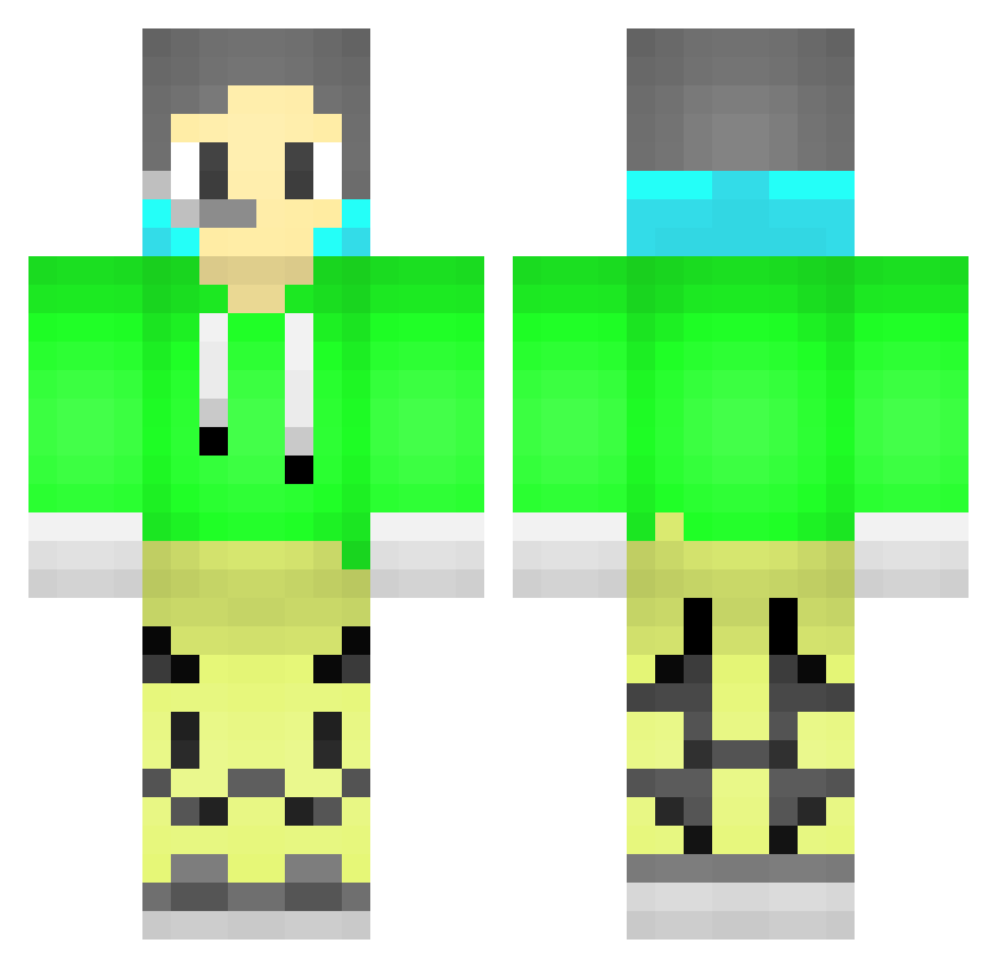 AmaNori Minecraft skin, front and back view