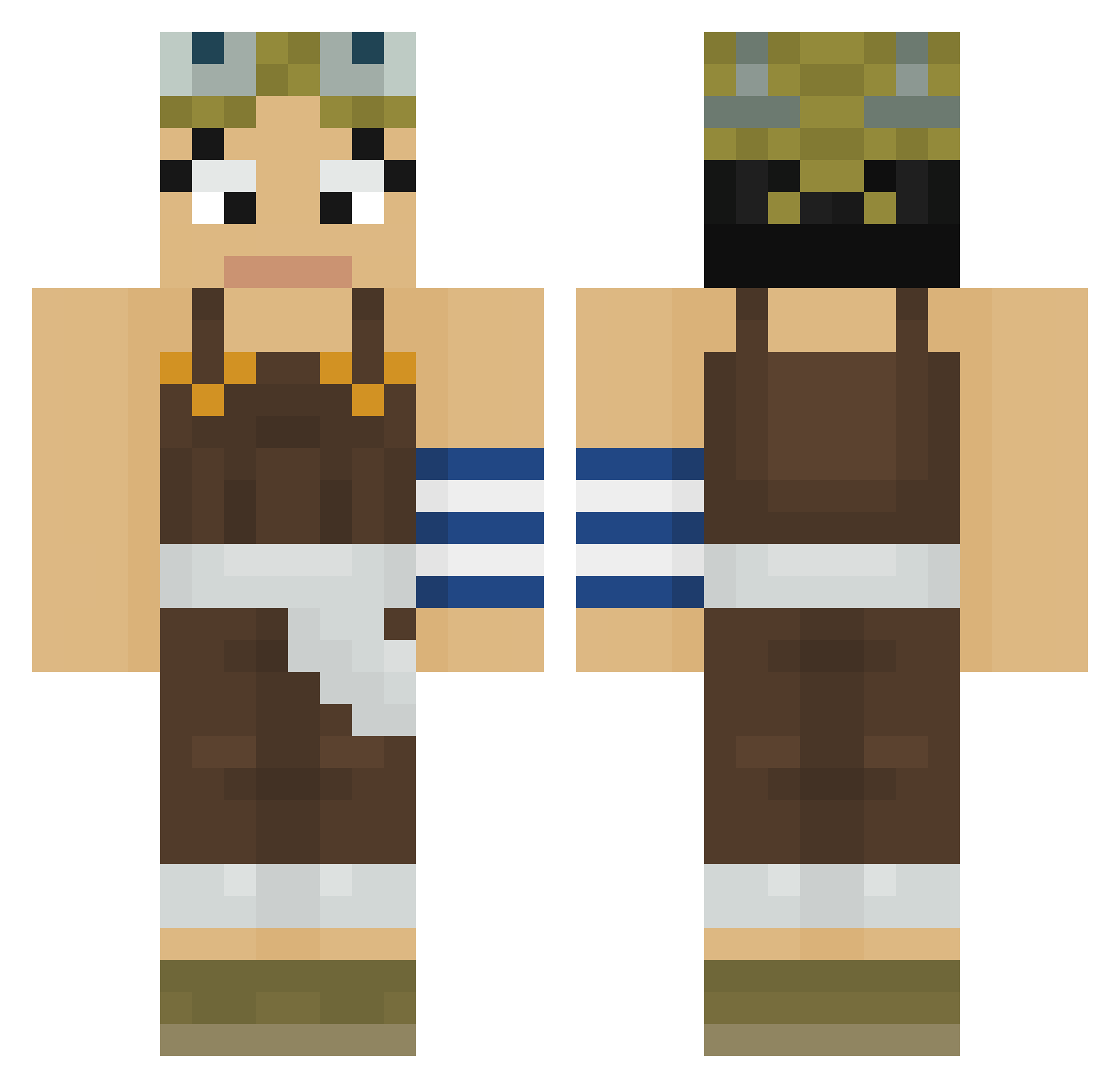 DIGGIN4DIMONDS Minecraft skin, front and back view