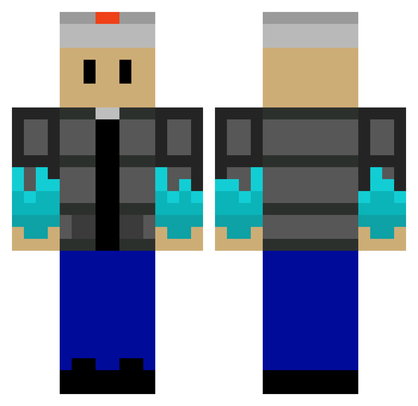 TitanianYT Minecraft skin, front and back view