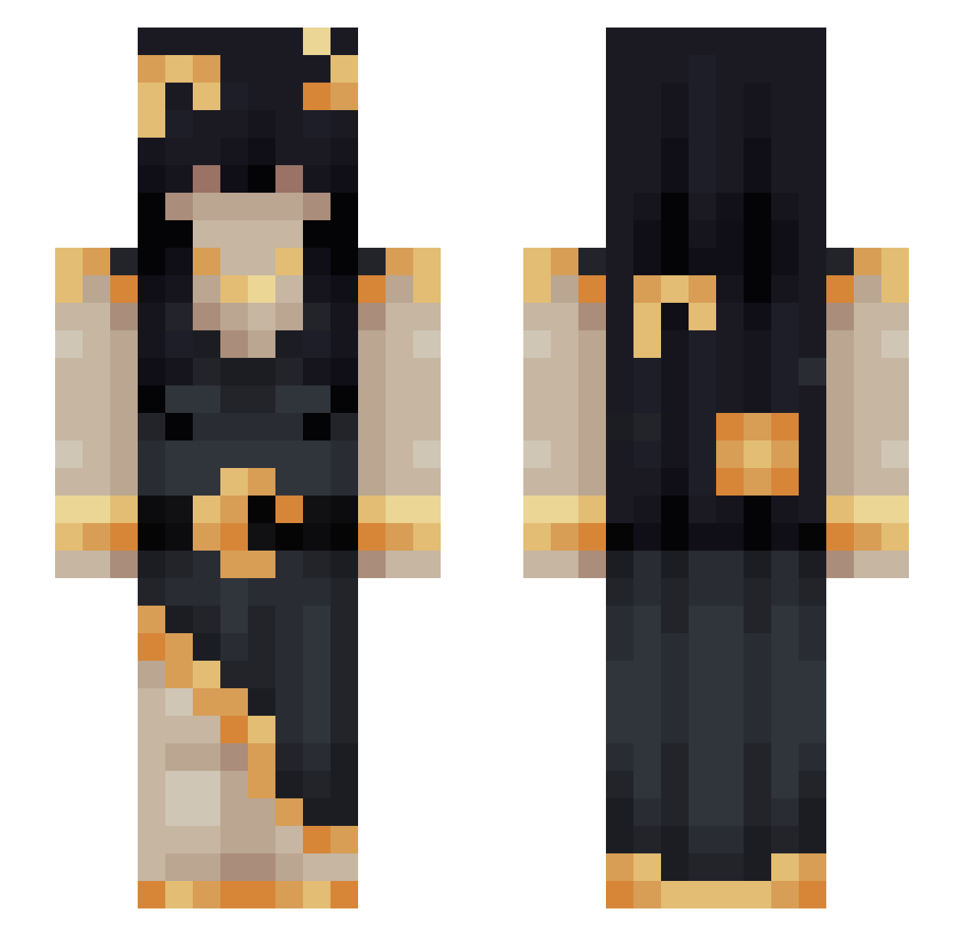 FunDino77 Minecraft skin, front and back view